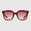 Gucci Square Frame Sunglasses In Orange