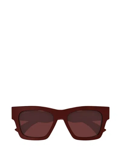 Gucci Square-frame Sunglasses In Red