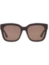 Gucci Square-frame Sunglasses In Red