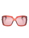 Gucci Square-frame Sunglasses In Rot