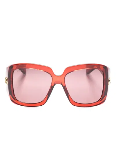 Gucci Square-frame Sunglasses In Rot