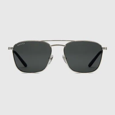 Gucci Square Frame Sunglasses In Silver