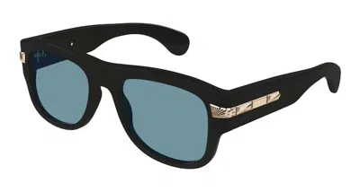 Pre-owned Gucci Square Frame Sunglassesfr) In Black/light Blue (gg1517s/002