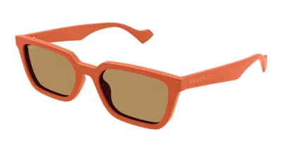 Pre-owned Gucci Square Frame Sunglassesfr) In Orange/brown (gg1539s/004 In Multi