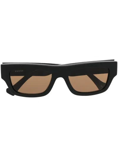 Gucci Square-frame Tinted-lenses Sunglasses In Black