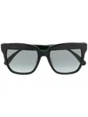Gucci Square-frame Web-stripe Sunglasses In Black
