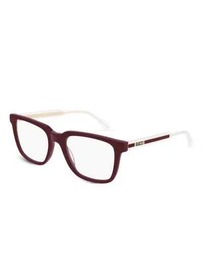Gucci Square Full-rim Glasses In Brown