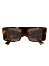 Gucci Rectangular Frame Sunglasses In Brown