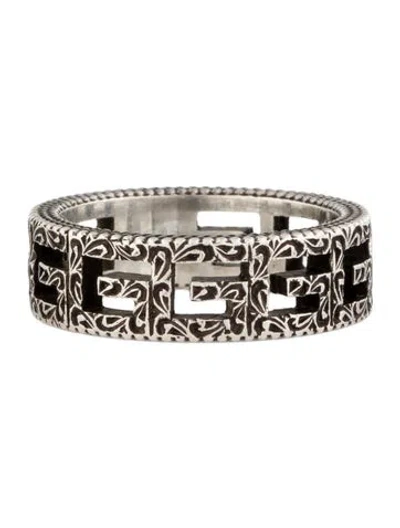 Pre-owned Gucci Square G Band Ring In Multi