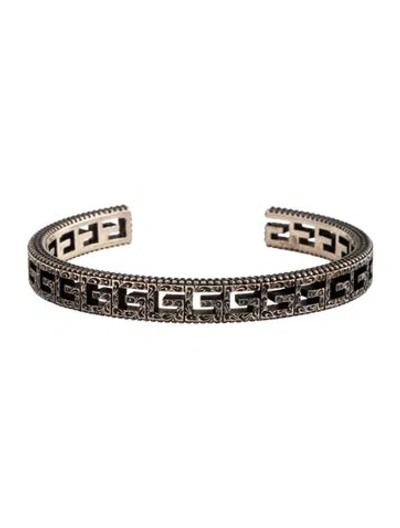 Pre-owned Gucci Square G Cuff Bracelet, 5.75" In Multicolor
