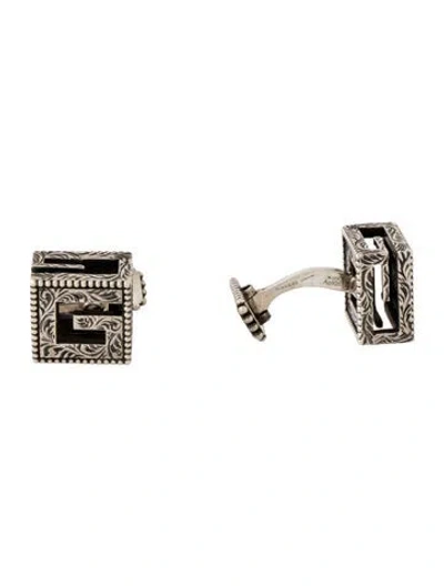 Pre-owned Gucci Square 'g' Cufflinks In Multi