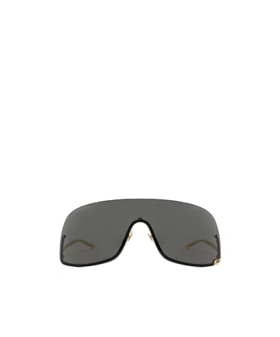 Gucci Square-g-motif Shield-frame Sunglasses In Black