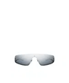 Gucci Square-g-motif Shield-frame Sunglasses In Gray