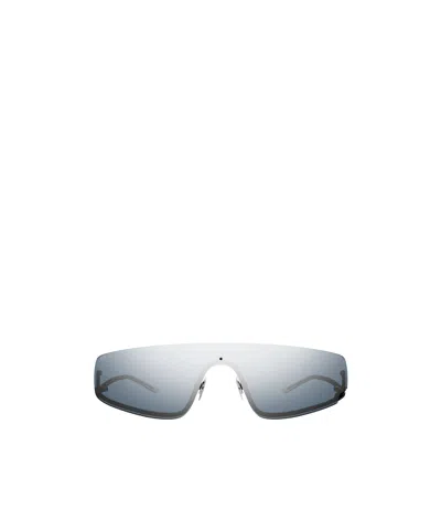 Gucci Square-g-motif Shield-frame Sunglasses In Gray