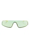 Gucci Square-g-motif Shield-frame Sunglasses In Green