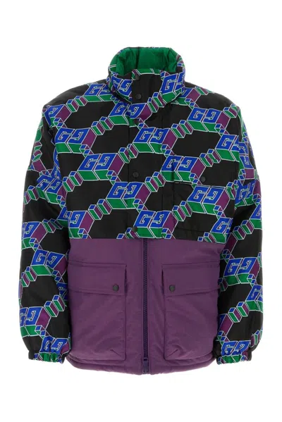 Gucci Square G Panelled Coat In Multi