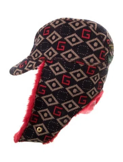 Pre-owned Gucci Square G Wool Trapper Hat In Blue