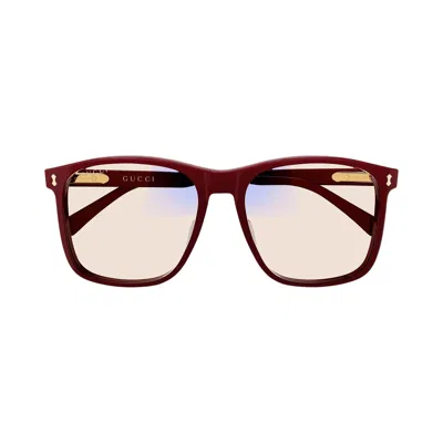 Pre-owned Gucci Square Glasses 'burgundy/yellow' | Red | Men's Size Onesize