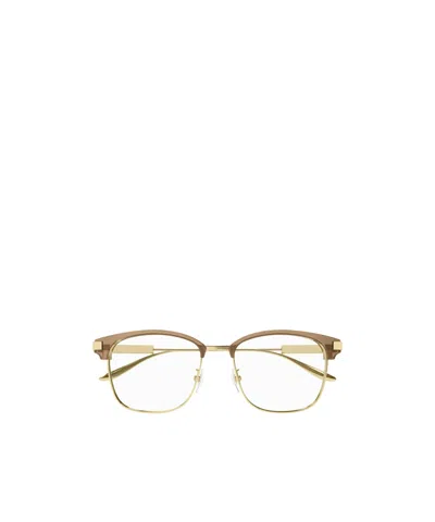 Gucci Square Glasses In Nude