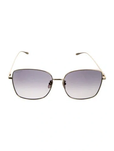 Pre-owned Gucci Square Gradient Sunglasses In Gold