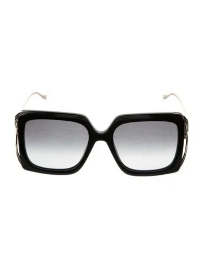 Pre-owned Gucci Square Gradient Sunglasses In Gold
