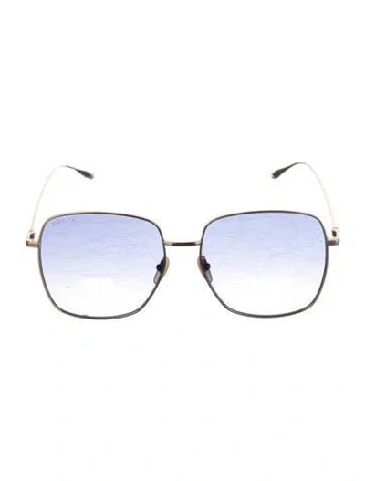 Pre-owned Gucci Square Gradient Sunglasses In Gold