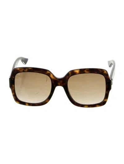 Pre-owned Gucci Square Gradient Sunglasses W/ Tags In Brown