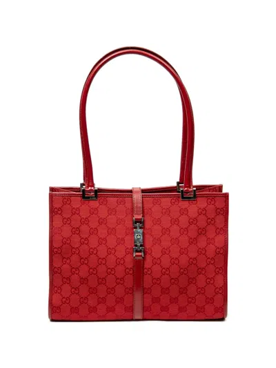 Pre-owned Gucci Square Jackie Tote Bag In Red