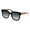 Gucci Square Large Red Green Webbing Square Frame Sunglasses 'black'