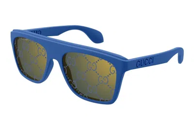 Pre-owned Gucci Square Logo Frame Sunglasses Blue (gg1570s-004)