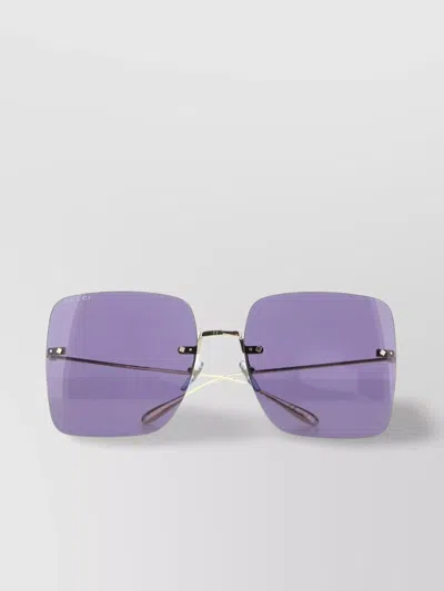 Gucci Square Metal Frame Sunglasses In Purple