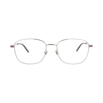 Pre-owned Gucci Square Metal Optical Frames 'silver/transparent' | Men's Size Onesize