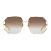 Gucci Square Metal Sunglasses In Gold