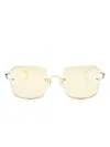 Gucci Square Sunglasses In Gold