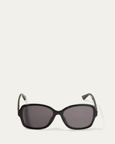 GUCCI SQUARE MONOCHROMATIC SUNGLASSES,PROD153640116