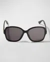 Gucci 57mm Rectangular Sunglasses In Black