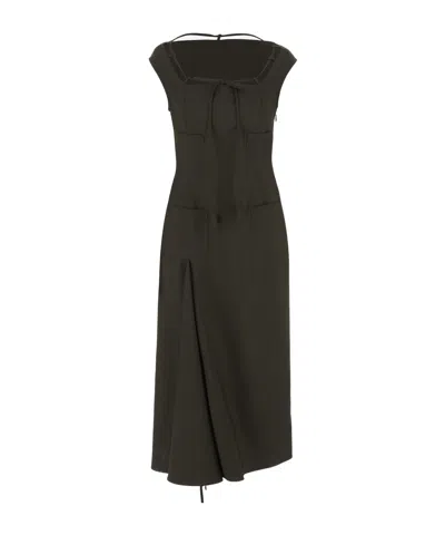 Gucci Square Neck Dress In Black