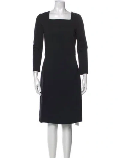 Pre-owned Gucci Square Neckline Knee-length Dress In Black