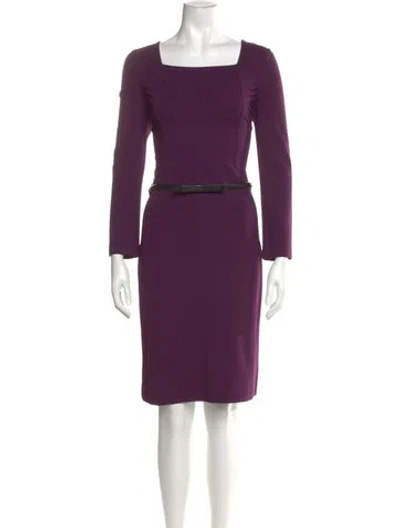Pre-owned Gucci Square Neckline Knee-length Dress In Purple