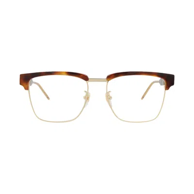 Pre-owned Gucci Square Optical Glasses 'havana/transparent' | Brown | Men's Size Onesize