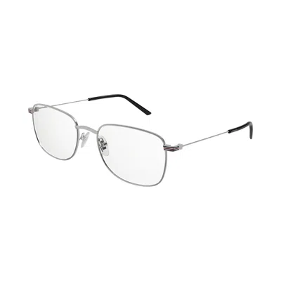 Pre-owned Gucci Square Optical Glasses 'silver/transparent' | Men's Size Onesize