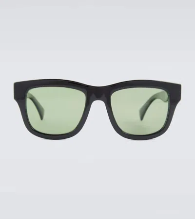 Gucci Square Sunglasses In Black-black-green