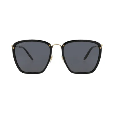 Pre-owned Gucci Square Sunglasses 'black/gold/grey' | Men's Size Onesize