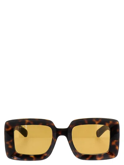 Gucci Square Sunglasses In Brown