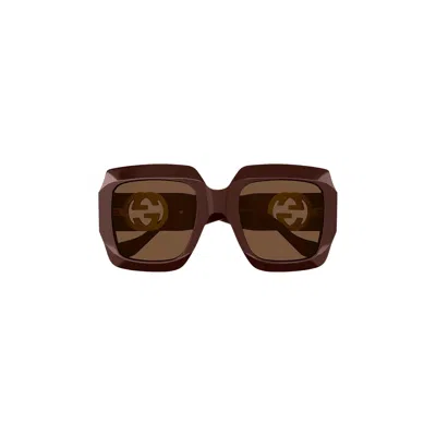Pre-owned Gucci Square Sunglasses 'brown' | Women's Size Onesize