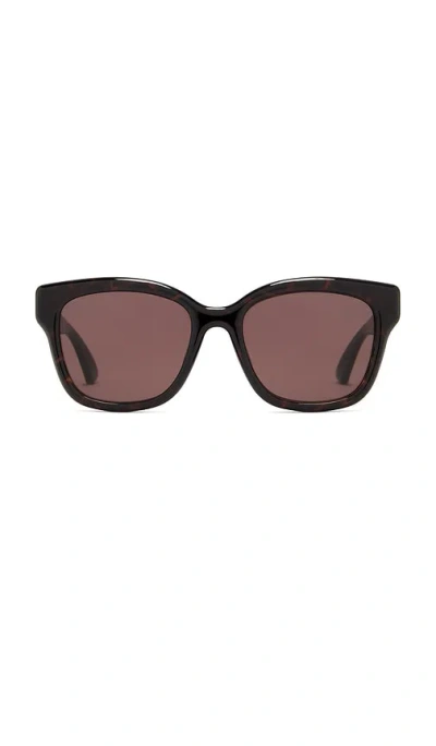 Gucci Square Sunglasses In Havana & Brown