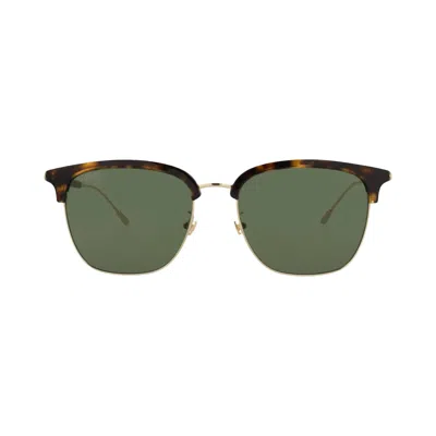Pre-owned Gucci Square Sunglasses 'havana/gold/green' | Brown | Men's Size Onesize
