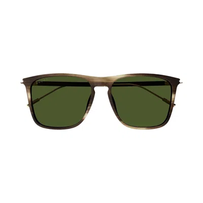 Pre-owned Gucci Square Sunglasses 'havana/gold/green' | Brown | Men's Size Onesize