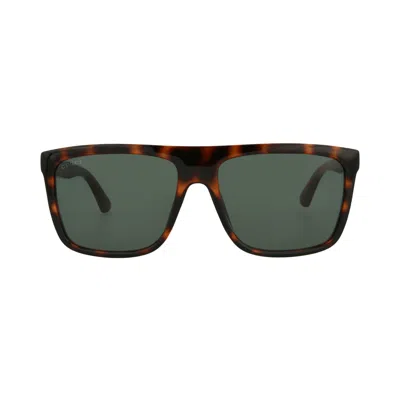 Pre-owned Gucci Square Sunglasses 'havana/green' | Brown | Men's Size Onesize