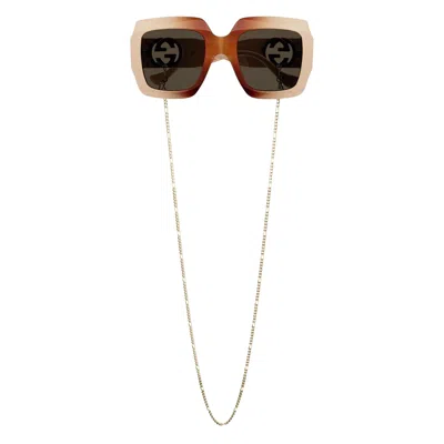 Pre-owned Gucci Square Sunglasses 'havana/ivory/brown' | Women's Size Onesize